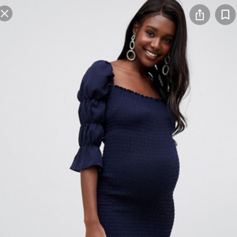 Queen Bee navy maternity dress NWT